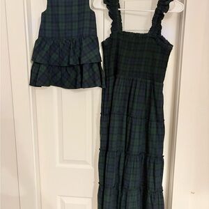 J. Crew Plaid Maxi Dress - Green and Blue
